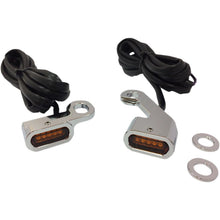 Drag Specialties LED Handlebar Marker Lights - Mech. Clutch - Chrome/Amber 2040-2140_254397