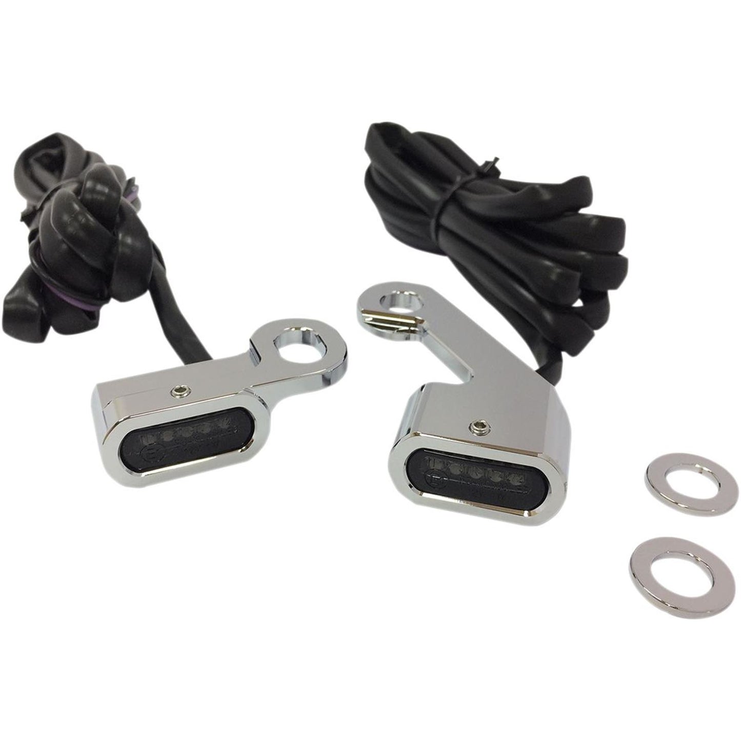 Drag Specialties LED Handlebar Marker Lights - Mech. Clutch - Chrome/Smoke 2040-2141_254398