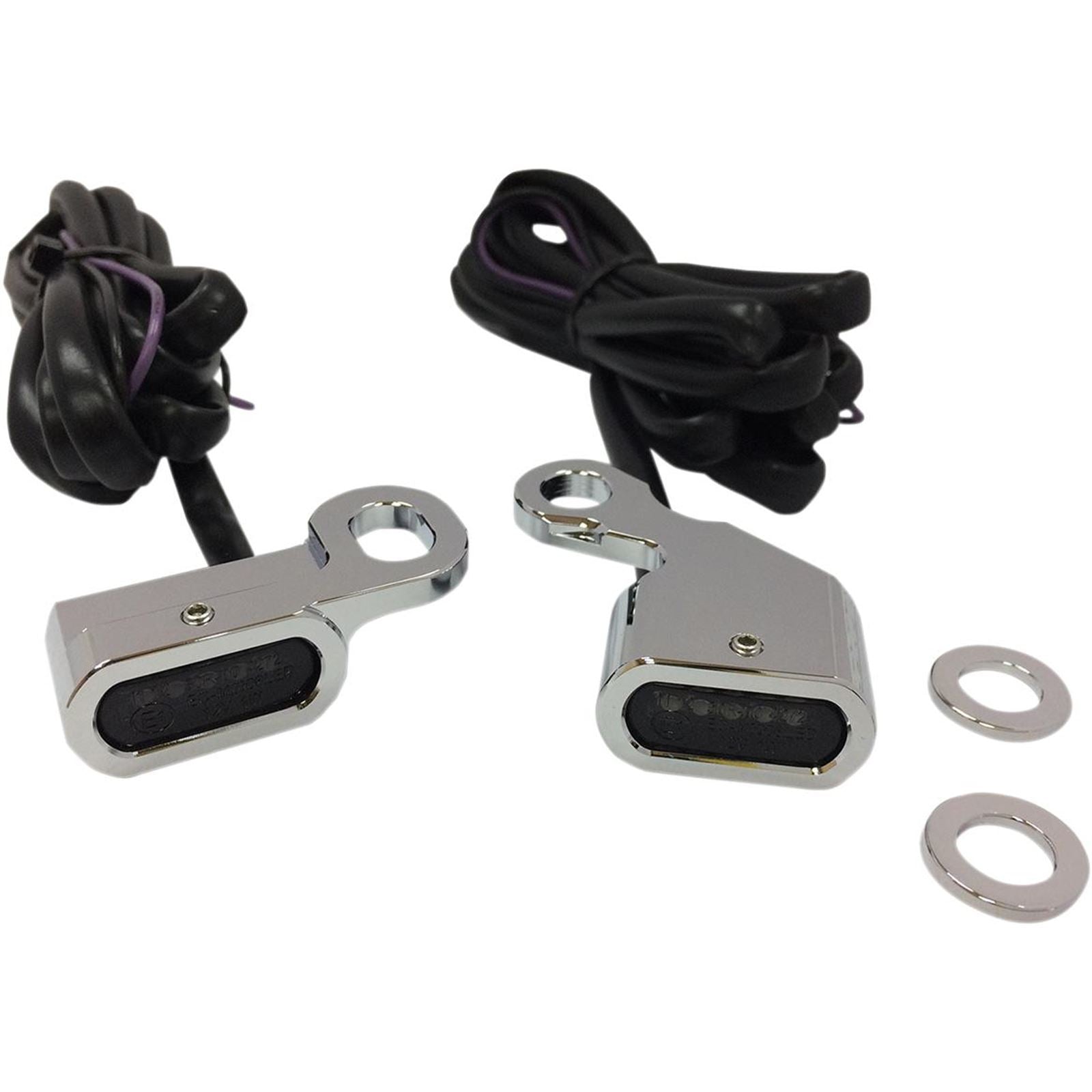Drag Specialties LED Handlebar Marker Lights - Chrome/Smoke 2040-2133_254403