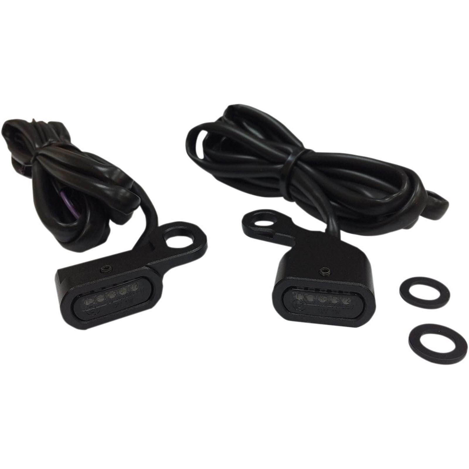 Drag Specialties LED Handlebar Marker Lights - Black/Smoke 2040-2135_254406