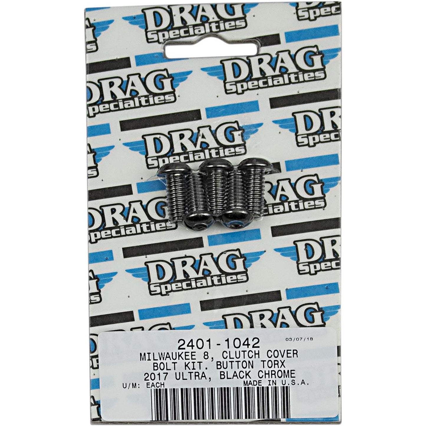 Drag Specialties Bolt Kit Clutch Black/Chrome Torx 2401-1042_254457