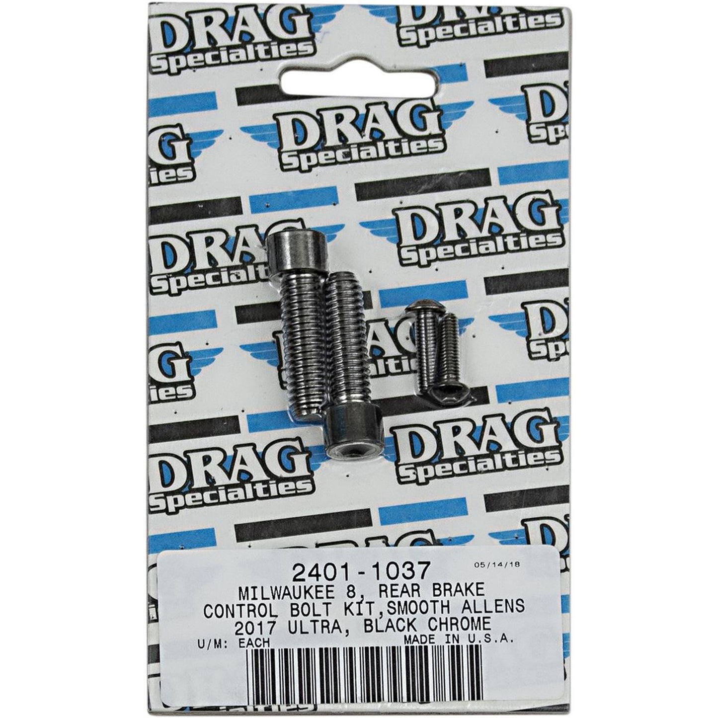 Drag Specialties Bolt Kit Milwaukee-Eight Rear Break Black/Chrome Smooth 2401-1037_254466