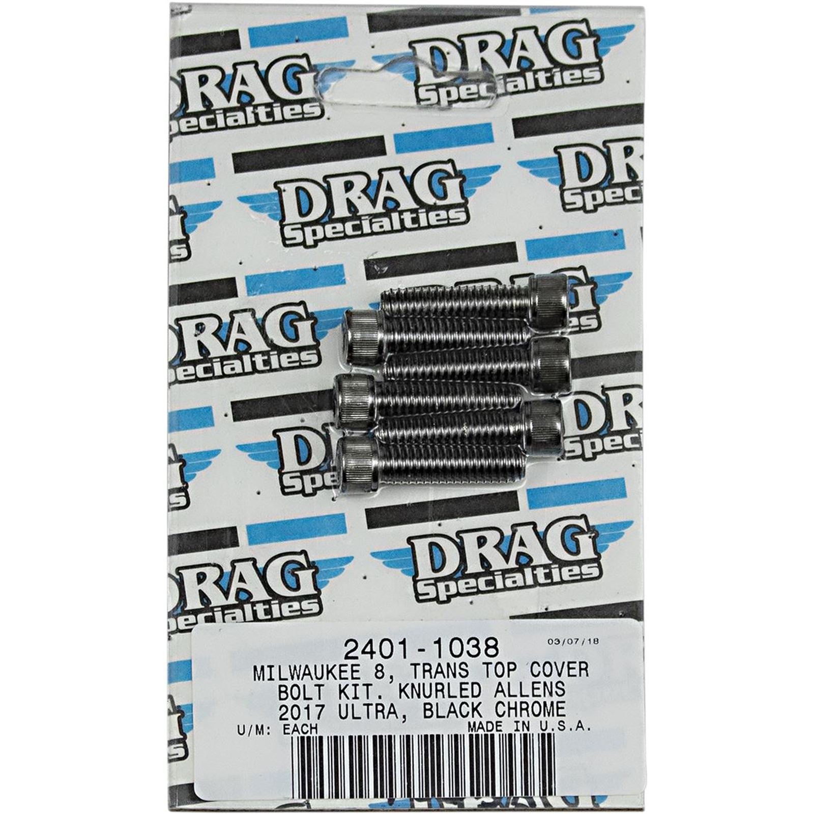 Drag Specialties Bolt Kit Milwaukee-Eight Transmission Top Black/Chrome 2401-1038_254467
