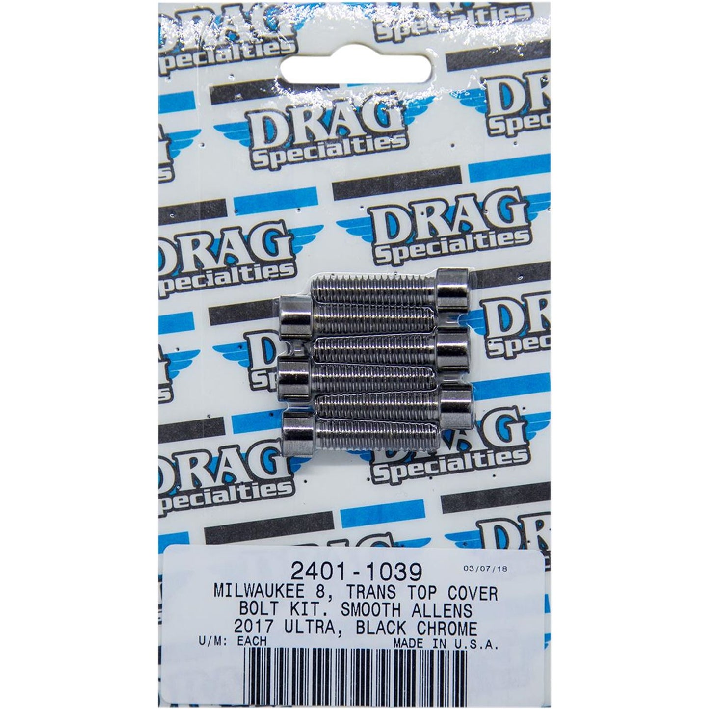 Drag Specialties Bolt Kit Milwaukee-Eight Transmission Top Black/Chrome 2401-1039_254468