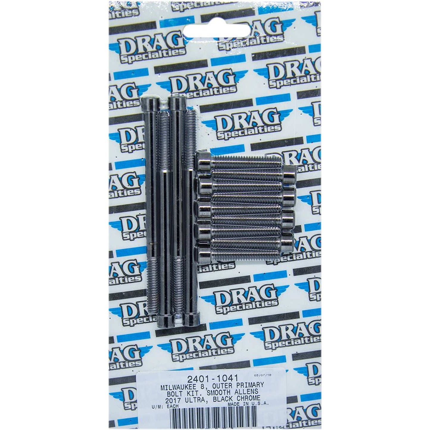 Drag Specialties Bolt Kit Milwaukee-Eight Outer Primary Black/Chrome Smooth 2401-1041_254471