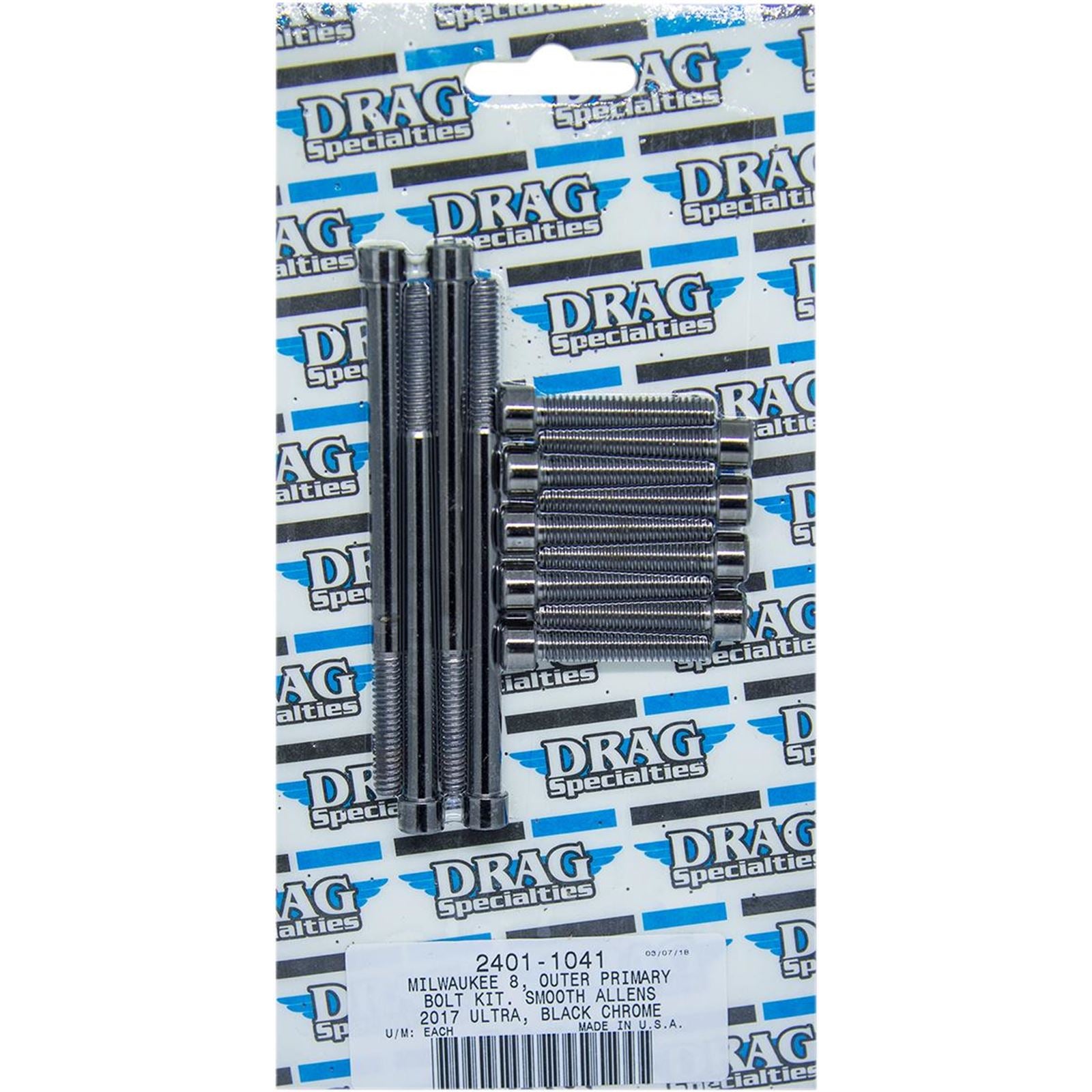 Drag Specialties Bolt Kit Milwaukee-Eight Outer Primary Black/Chrome Smooth 2401-1041_254471