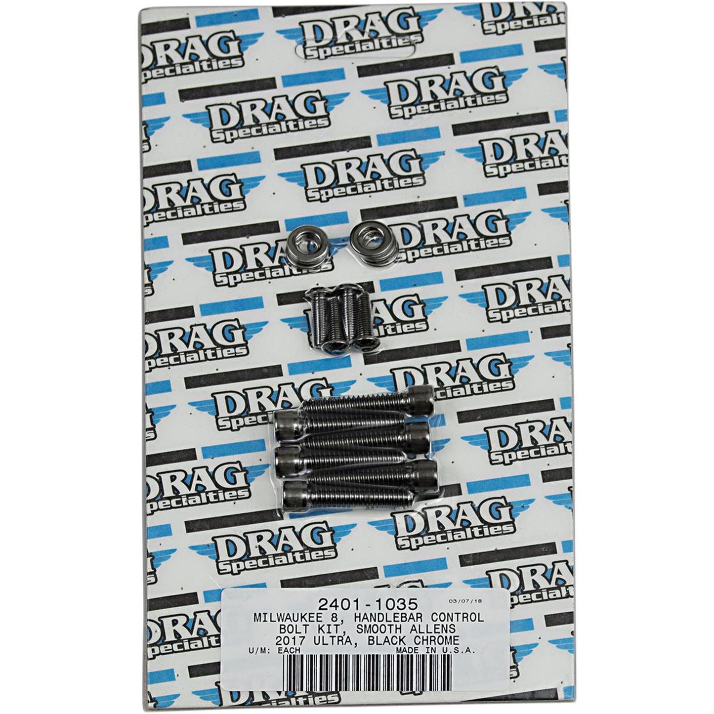 Drag Specialties Bolt Kit Milwaukee-Eight Handlebar Black/Chrome Smooth 2401-1035_254477