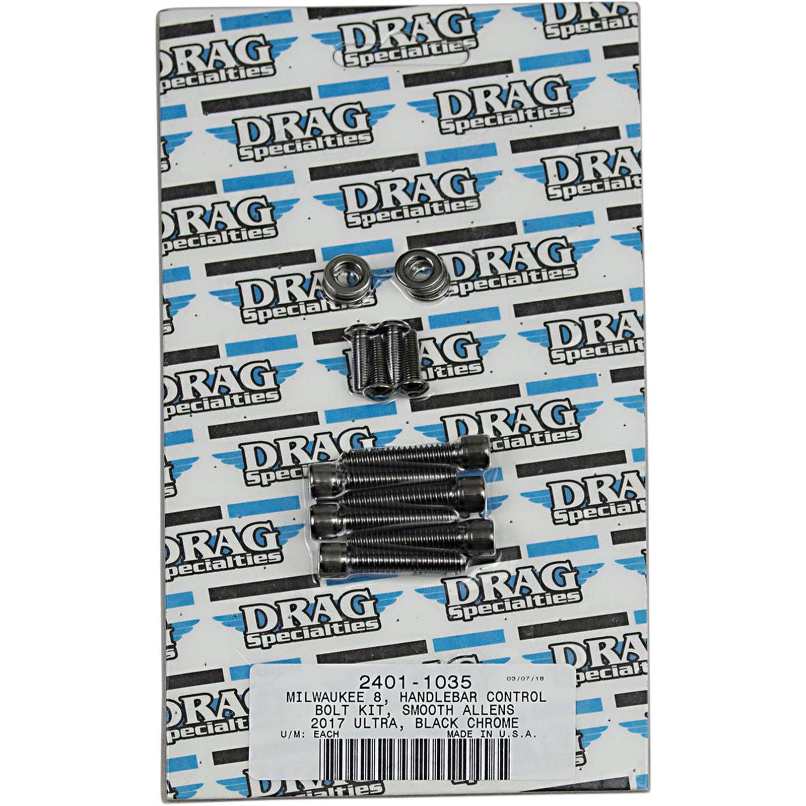 Drag Specialties Bolt Kit Milwaukee-Eight Handlebar Black/Chrome Smooth 2401-1035_254477
