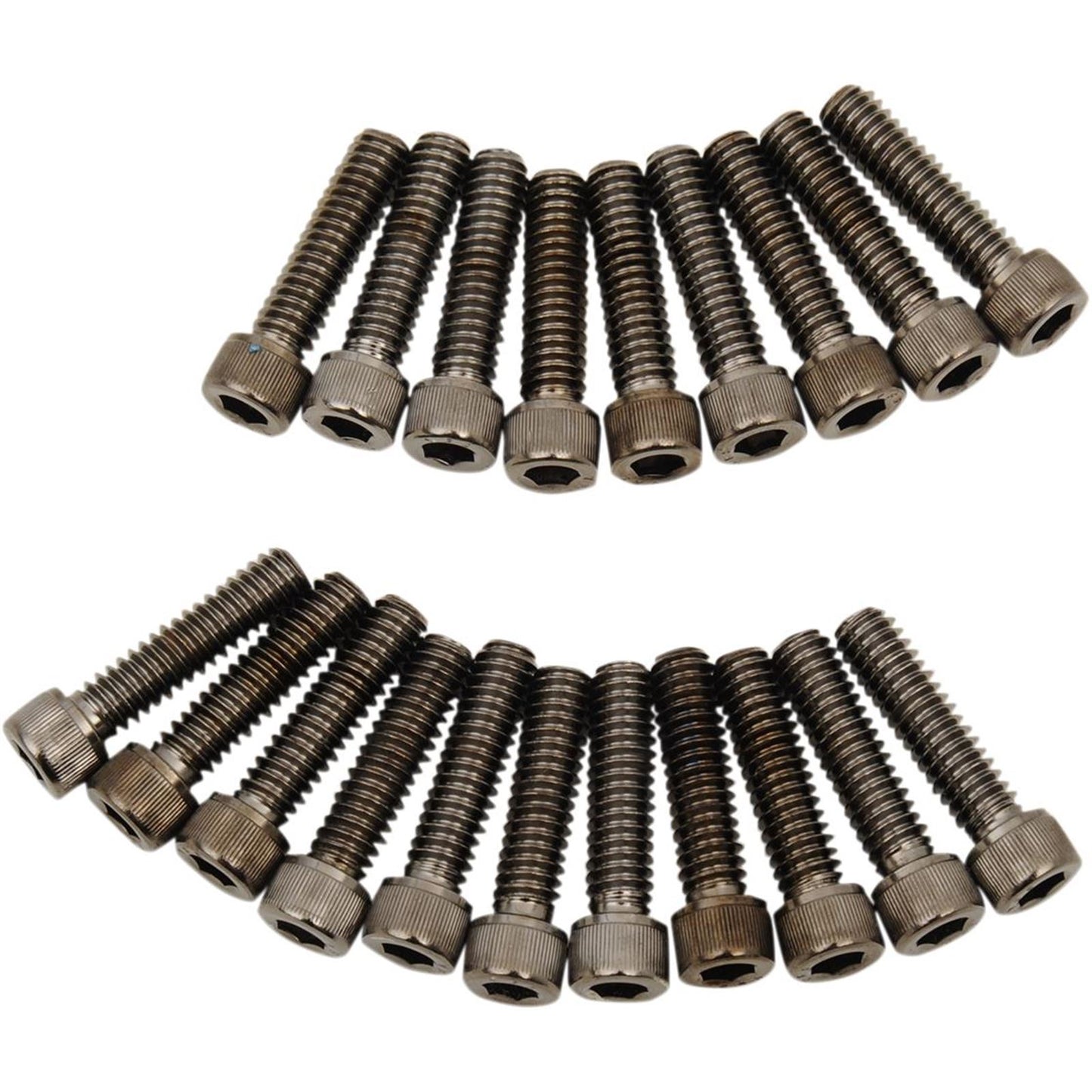 Drag Specialties Bolt Kit Milwaukee-Eight Rocker Black/Chrome Knurled 2401-1021_254488