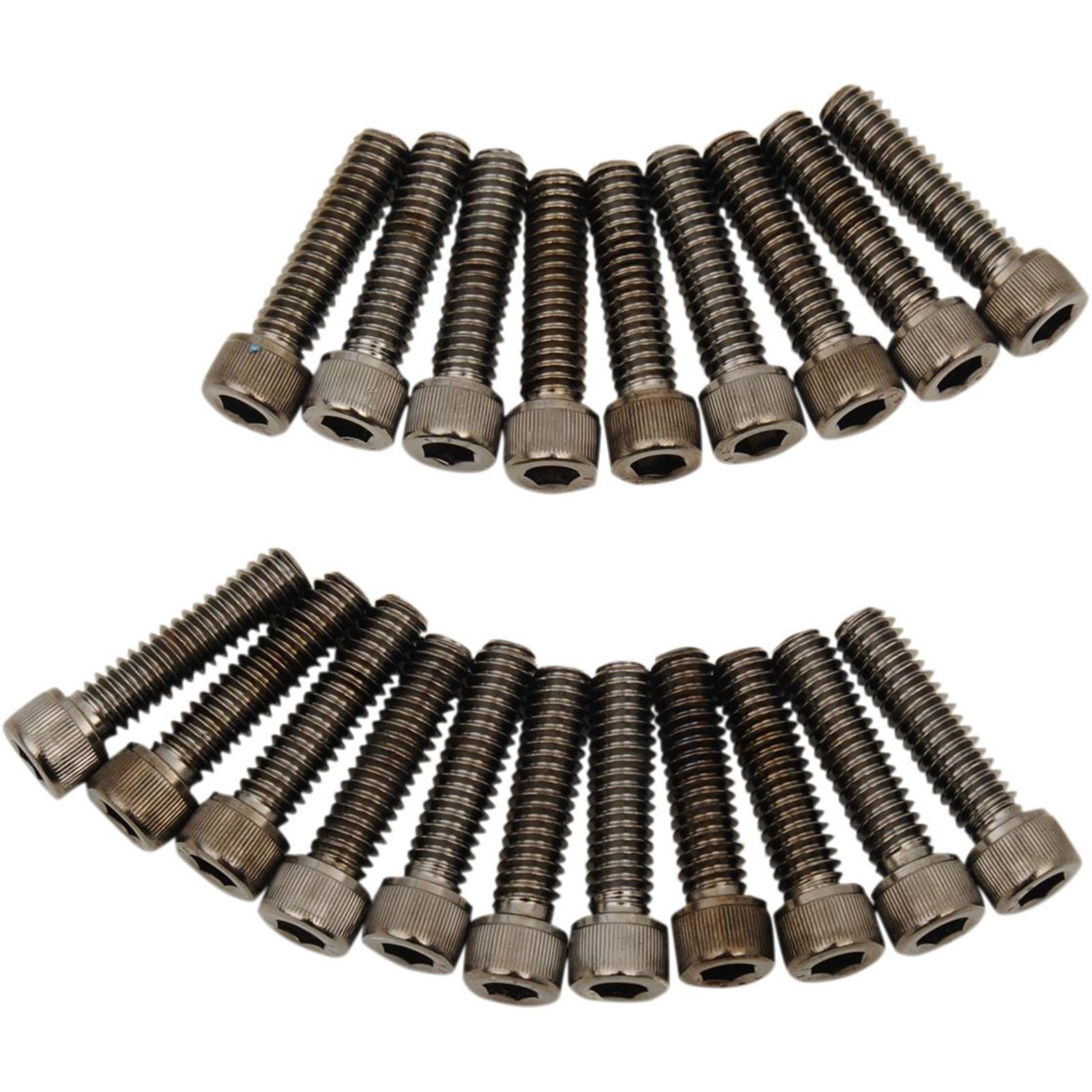 Drag Specialties Bolt Kit Milwaukee-Eight Rocker Black/Chrome Knurled 2401-1021_254488