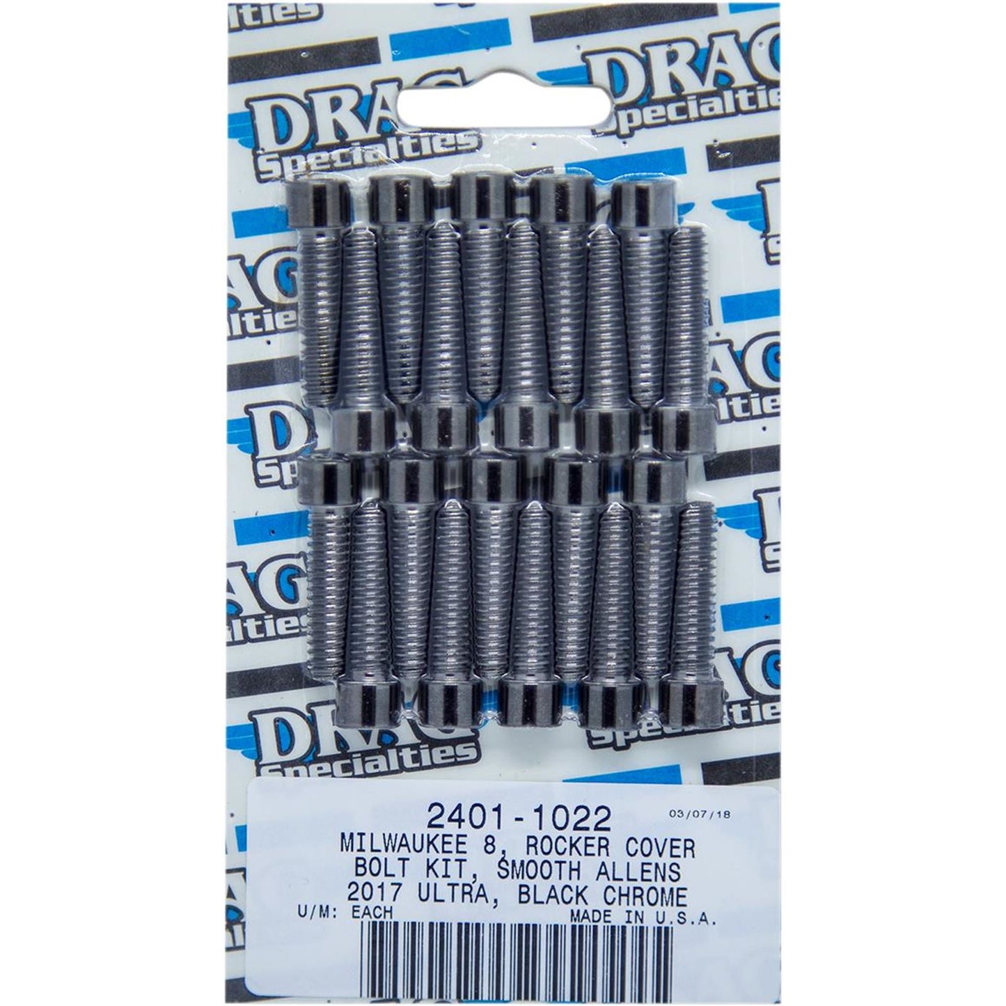 Drag Specialties Bolt Kit Milwaukee-Eight Rocker Black/Chrome Smooth [MPN: 2401-1022]_254489