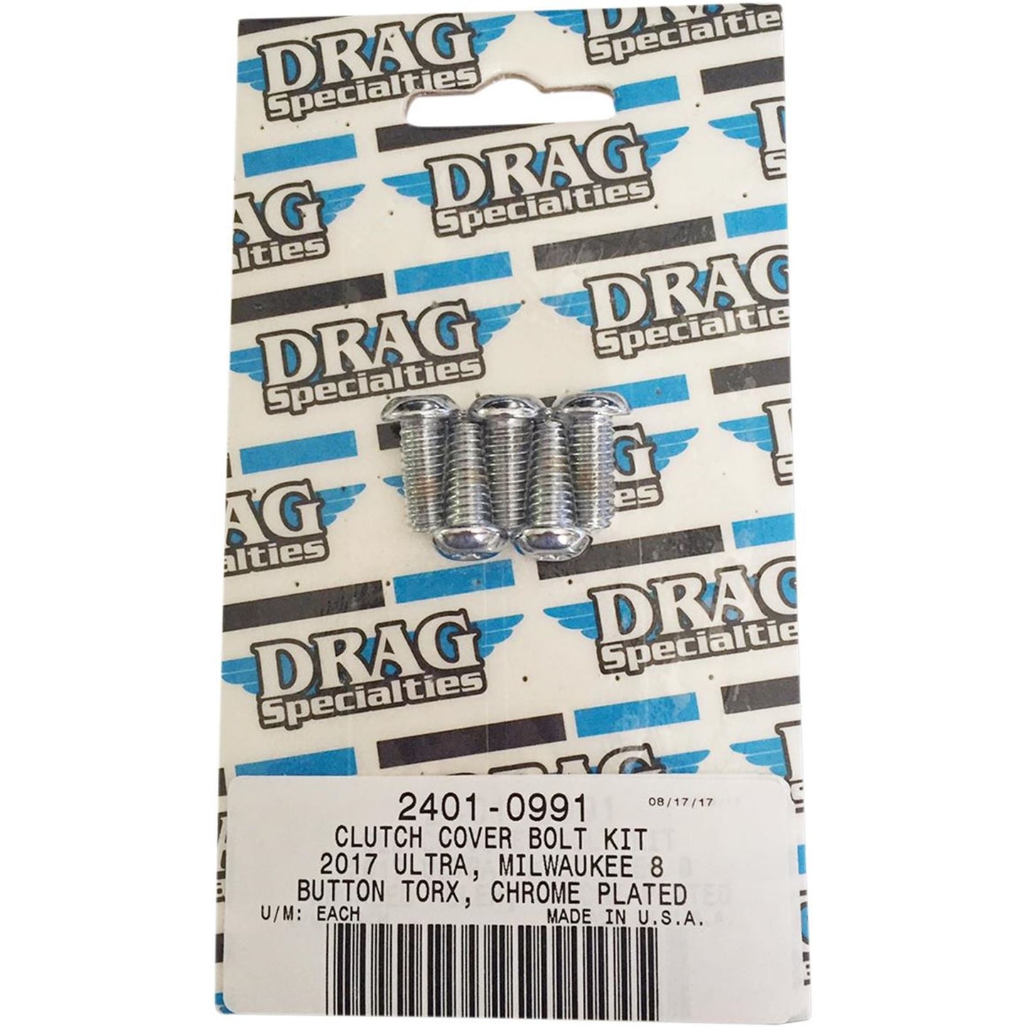 Drag Specialties Bolt Kit Milwaukee-Eight Clutch Torx Chrome 2401-0991_254497