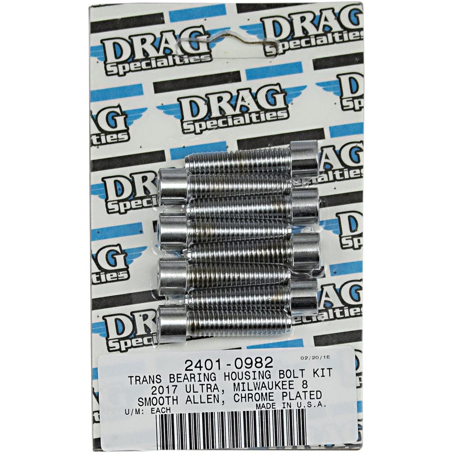 Drag Specialties Bolt Kit Milwaukee-Eight Transmission Bearing Smooth All Chrome 2401-0982_254500