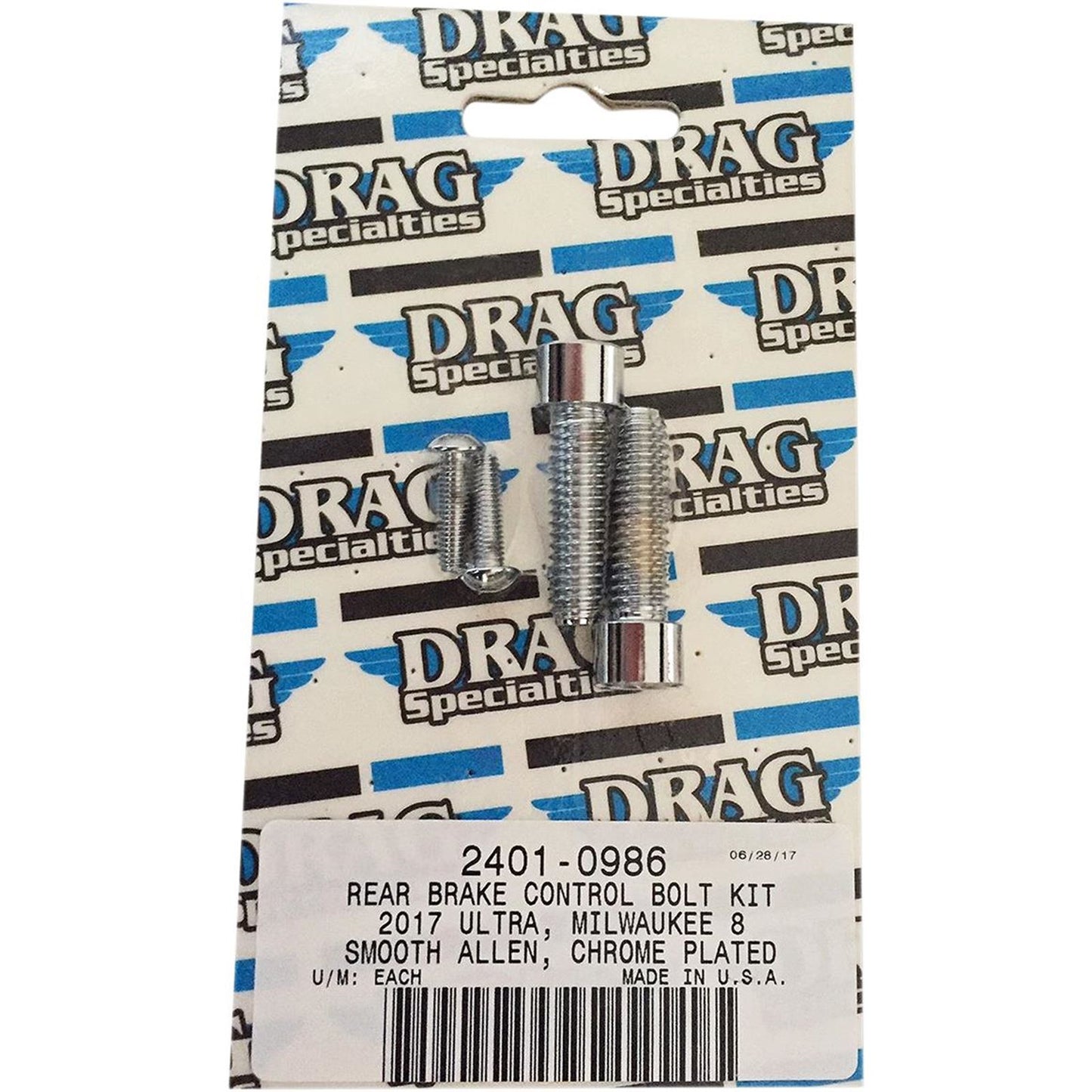 Drag Specialties Bolt Kit Milwaukee-Eight Rear Brake Smooth All Chrome 2401-0986_254505