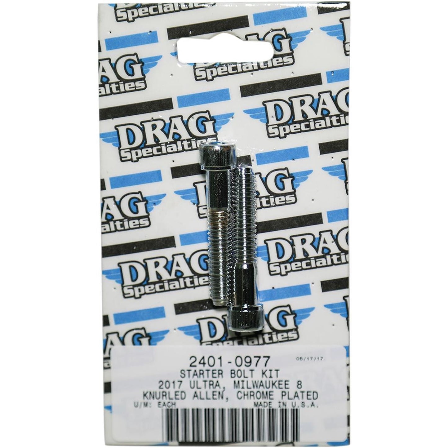 Drag Specialties Bolt Kit Milwaukee-Eight Starter Knurled All Chrome [MPN: 2401-0977]_254509