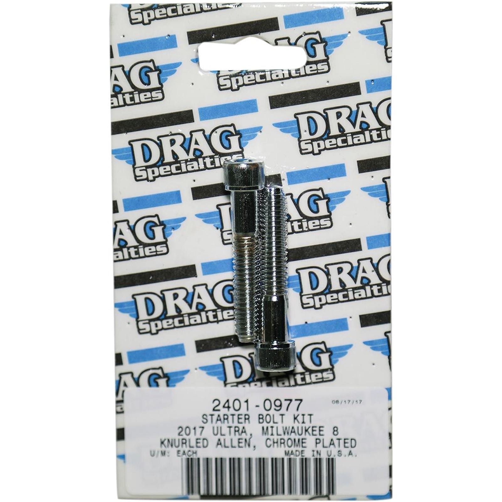Drag Specialties Bolt Kit Milwaukee-Eight Starter Knurled All Chrome [MPN: 2401-0977]_254509