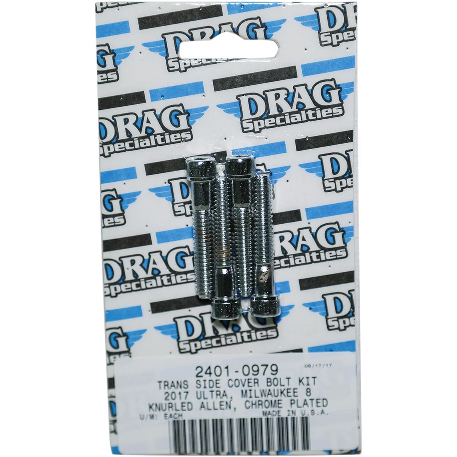 Drag Specialties Bolt Kit Milwaukee-Eight Transmission Side Knurled All Chrome 2401-0979_254511