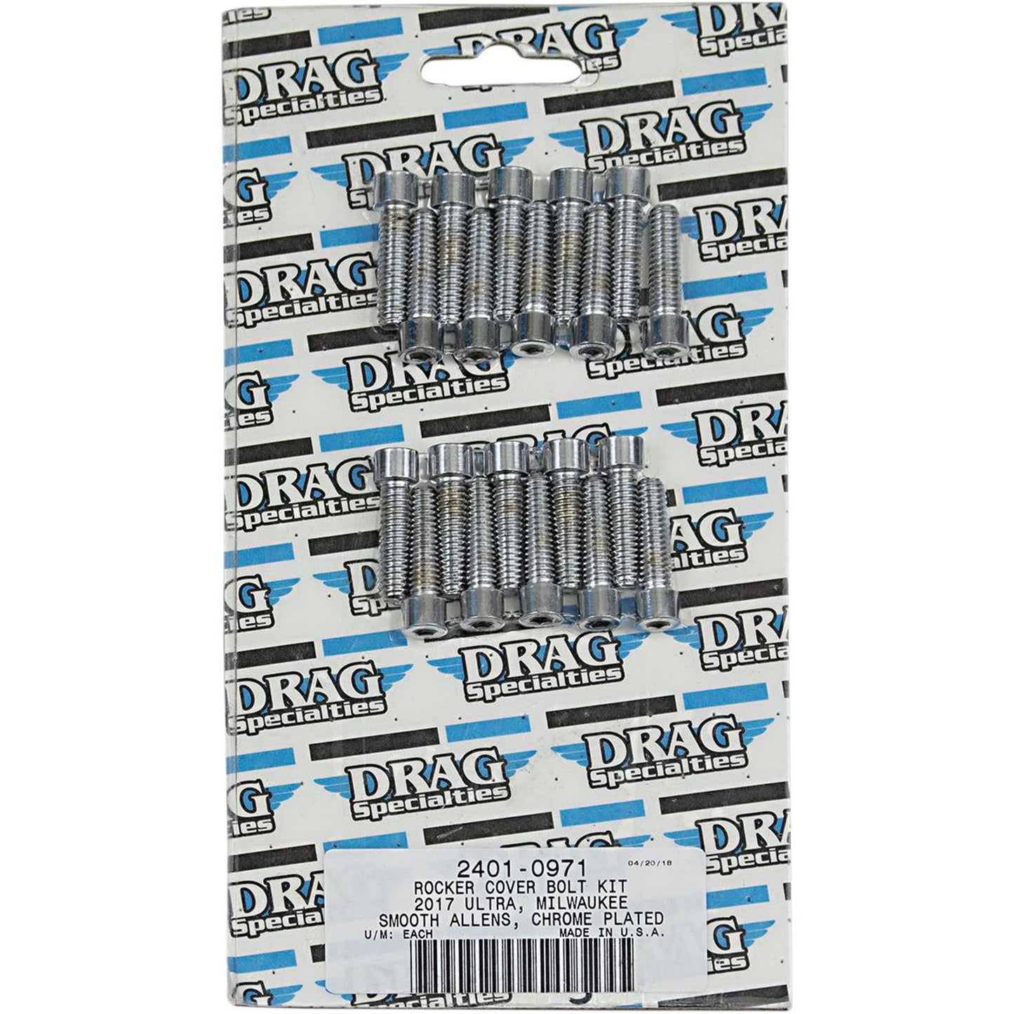Drag Specialties Bolt Kit Milwaukee-Eight Rocker Cover Smooth All Chrome 2401-0971_254515