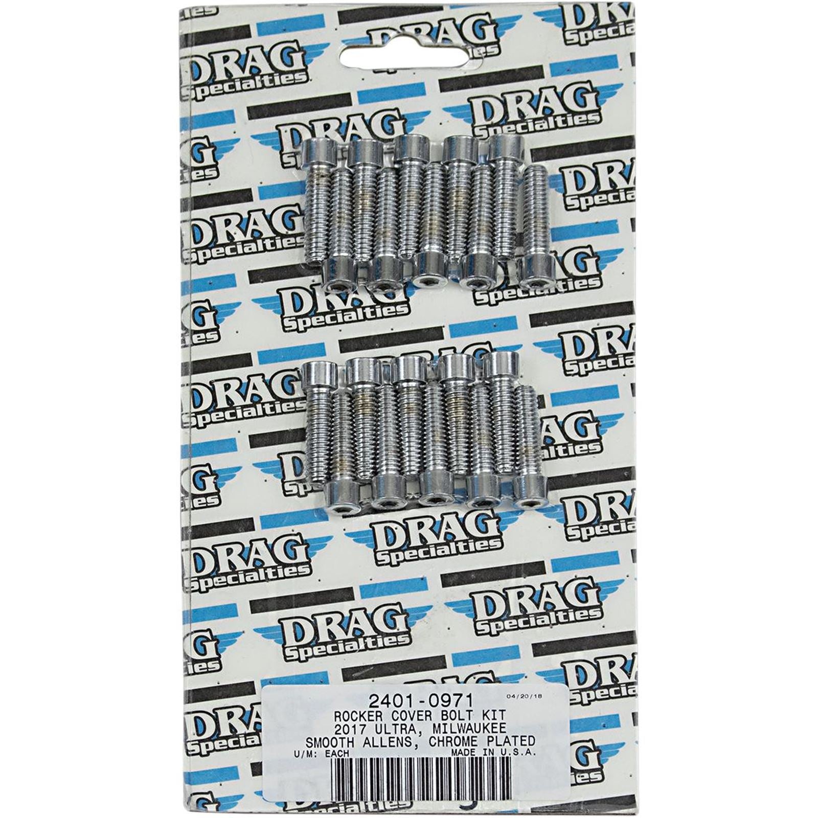 Drag Specialties Bolt Kit Milwaukee-Eight Rocker Cover Smooth All Chrome 2401-0971_254515