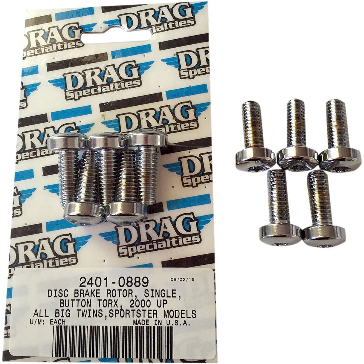 Drag Specialties Kit Rotor to Hub Front Chrome 2401-0889_254531