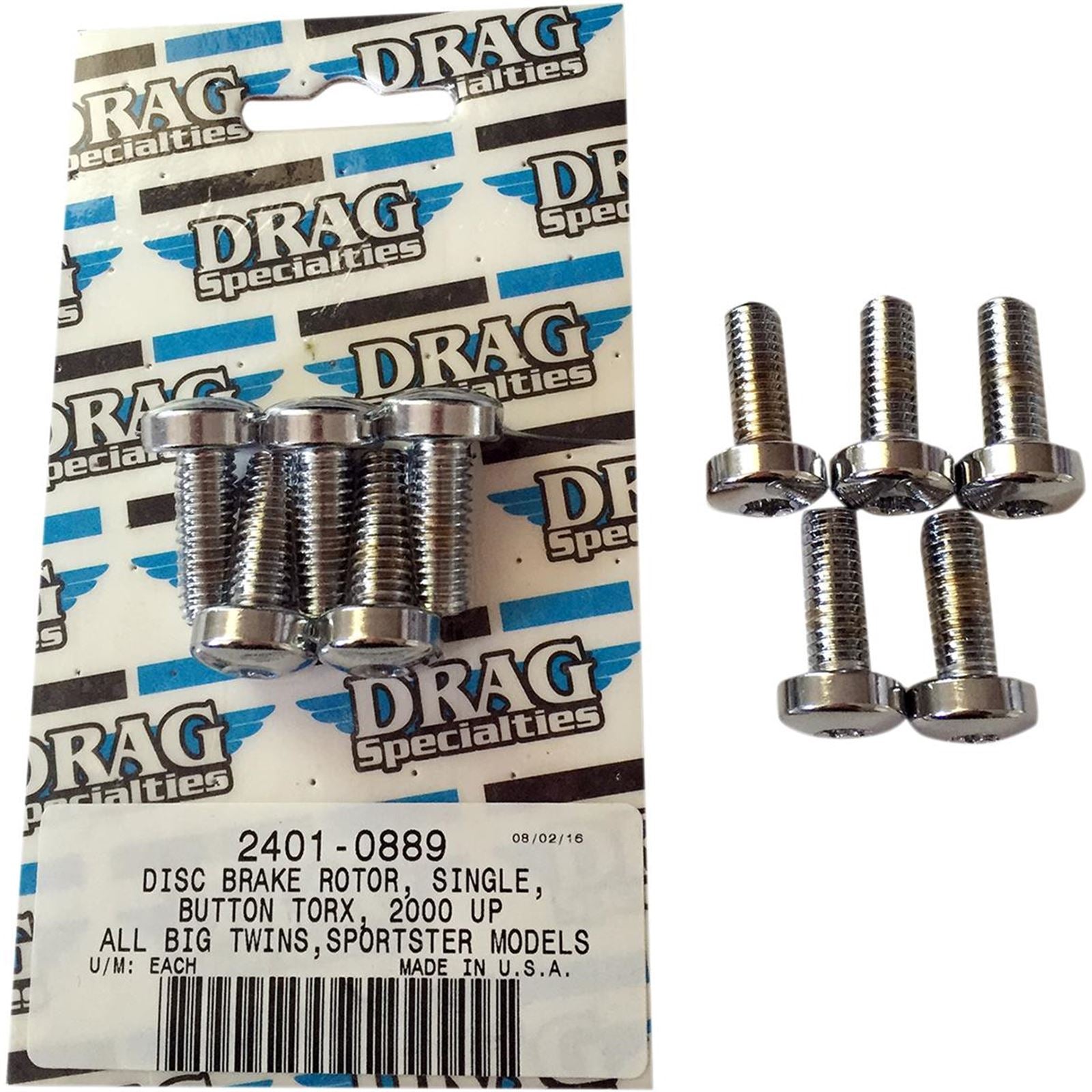 Drag Specialties Kit Rotor to Hub Front Chrome 2401-0889_254531