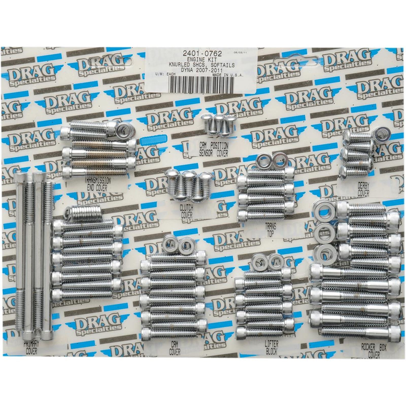 Drag Specialties Bolt Kit Motor Knurled 07-17 ST [MPN: 2401-0762]_254555