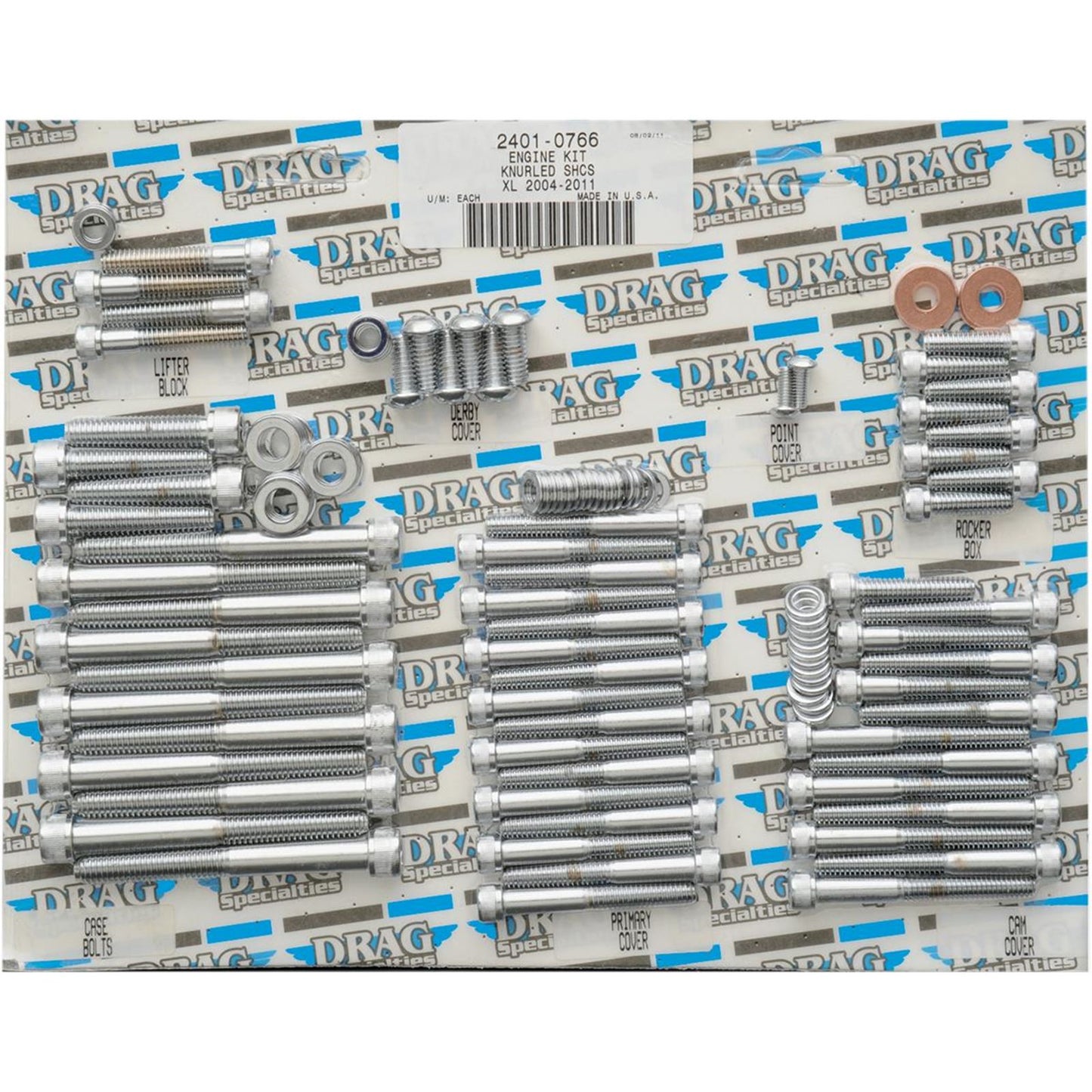 Drag Specialties Bolt Kit Motor Knurled XL 07-17 2401-0766_254559