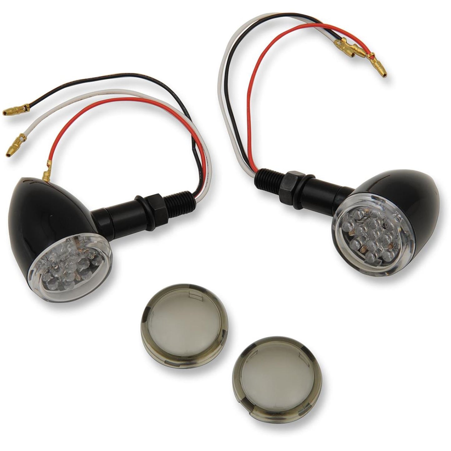 Drag Specialties LED Marker Lights - Black/Red - Smoke Lens 2040-1961_254631