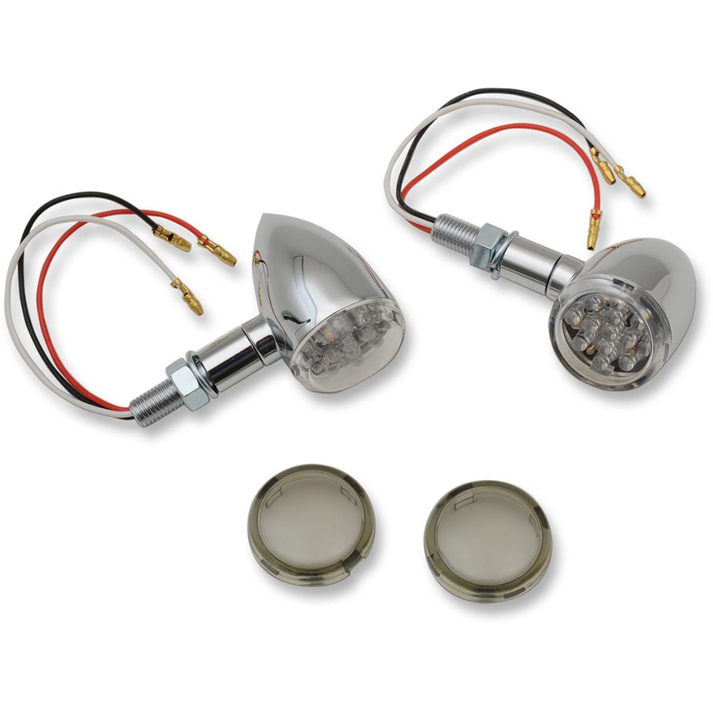 Drag Specialties LED Marker Lights - Chrome/Red - Smoke Lens 2040-1958_254640