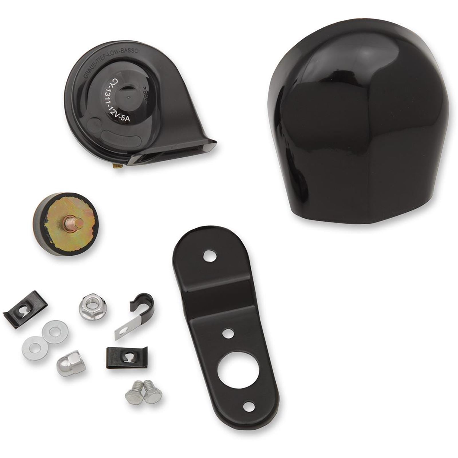 Drag Specialties Horn Kit 91-17 Black Cover 2107-0246_255067
