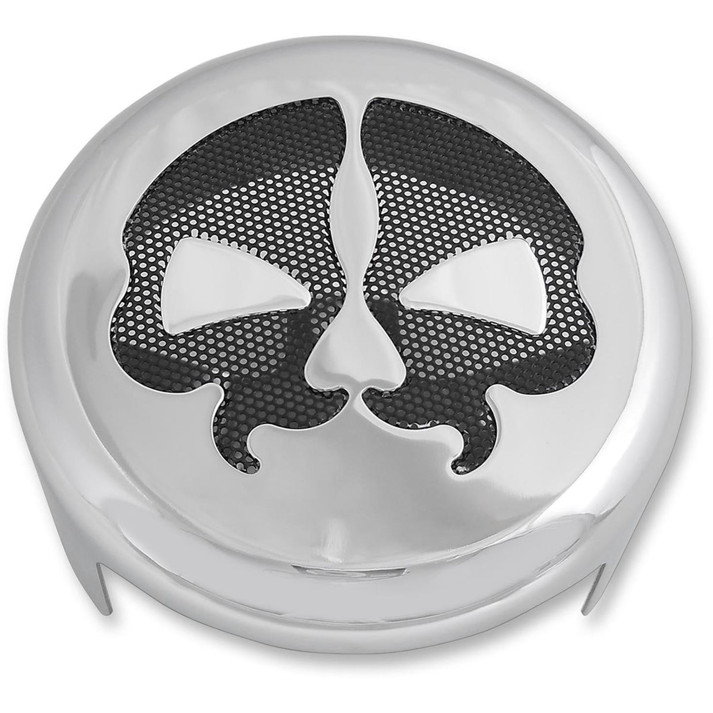 Drag Specialties Horn Cover - Chrome with Black Skull 2107-0249_255068