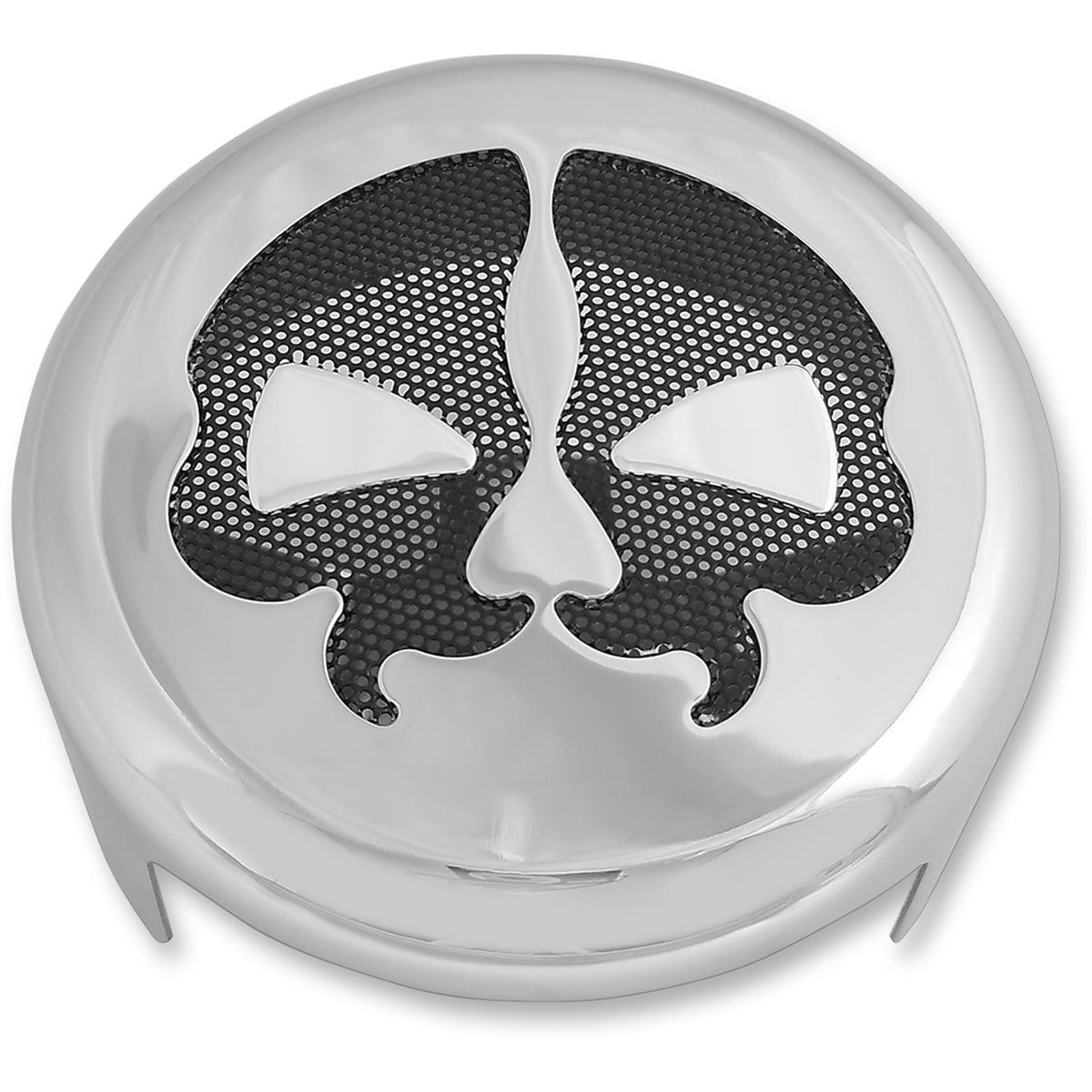 Drag Specialties Horn Cover - Chrome with Black Skull 2107-0249_255068