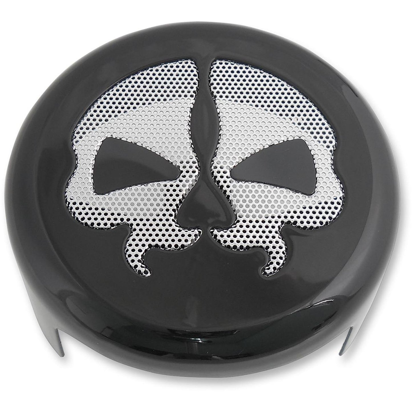 Drag Specialties Horn Cover - Black with Chrome Skull 2107-0250_255069