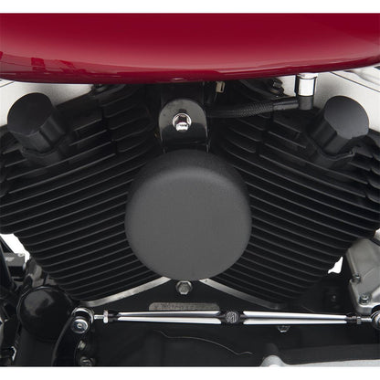 Drag Specialties Round Horn Cover - Black Wrinkle 2107-0046_255094
