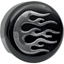 Drag Specialties Horn Cover - Black with Chrome Flame 2107-0053_255096