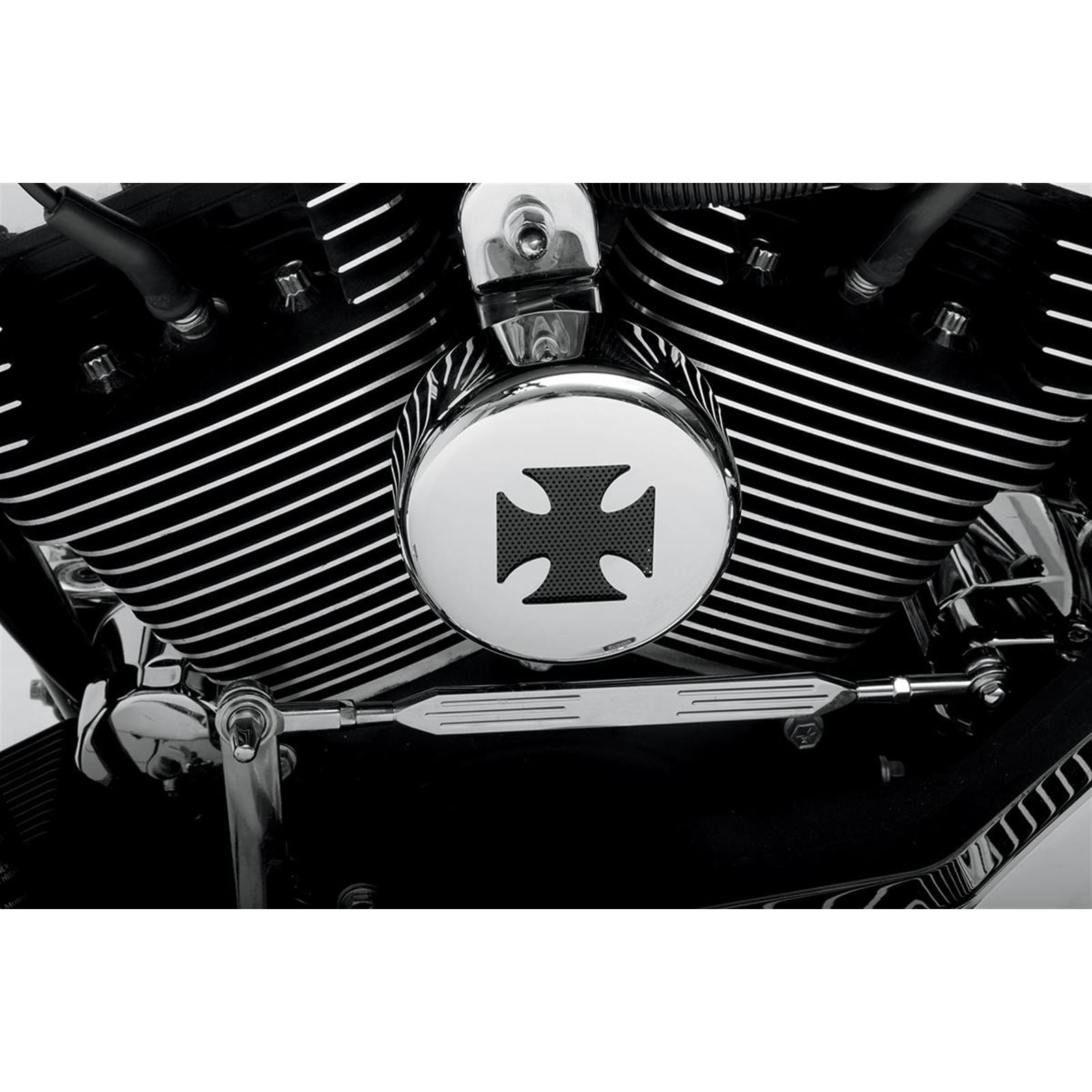 Drag Specialties Horn Cover - Cross - '91-'16 - Chrome 2107-0026_255105