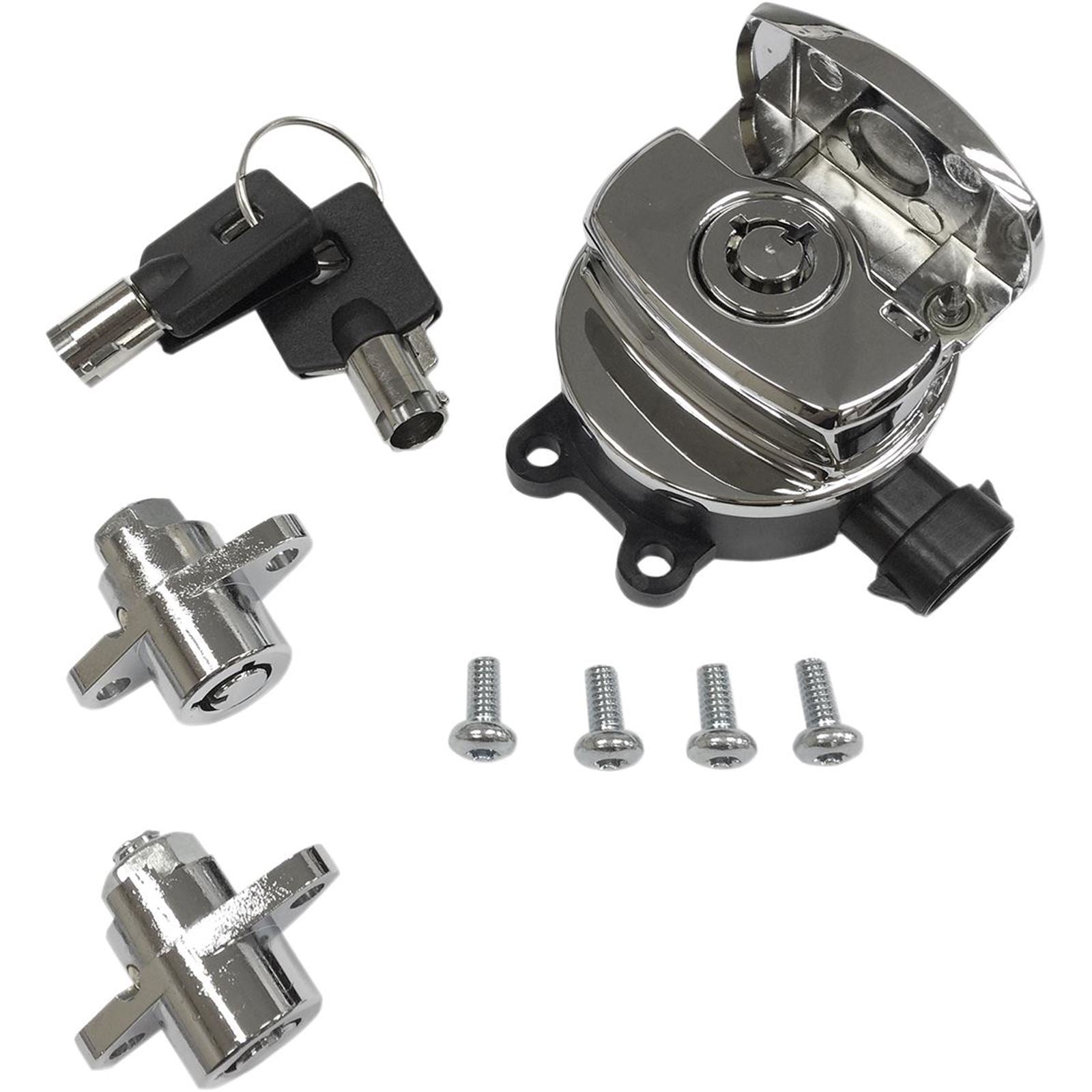 Drag Specialties Side Hinge Ignition Switch with Saddlebag Lock - Chrome 2106-0411_255110