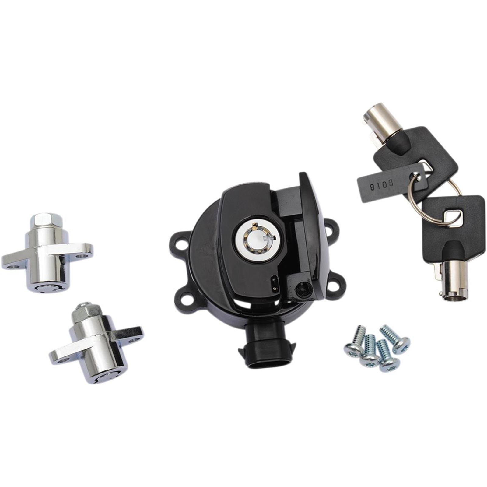 Drag Specialties Side Hinge Ignition Switch with Saddlebag Lock - Gloss Black 2106-0412_255111