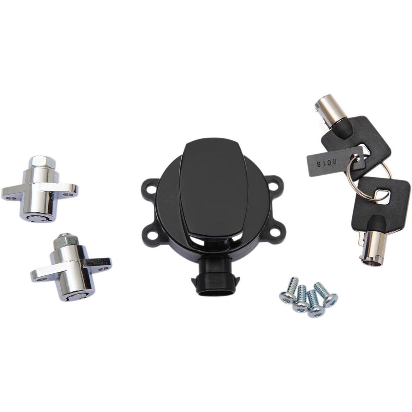 Drag Specialties Side Hinge Ignition Switch with Saddlebag Lock - Gloss Black 2106-0412_255112