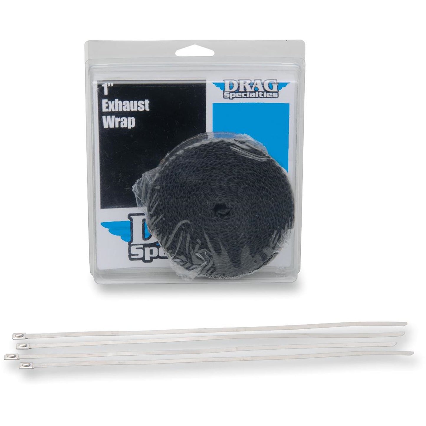 Drag Specialties Exhaust Wrap with Tie - Black - 1"x25' 1861-0667_255210