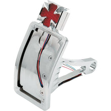 Drag Specialties Side Taillight/License Plate Mount - Curved Vertical - Maltese Cross 2010-0558_255291