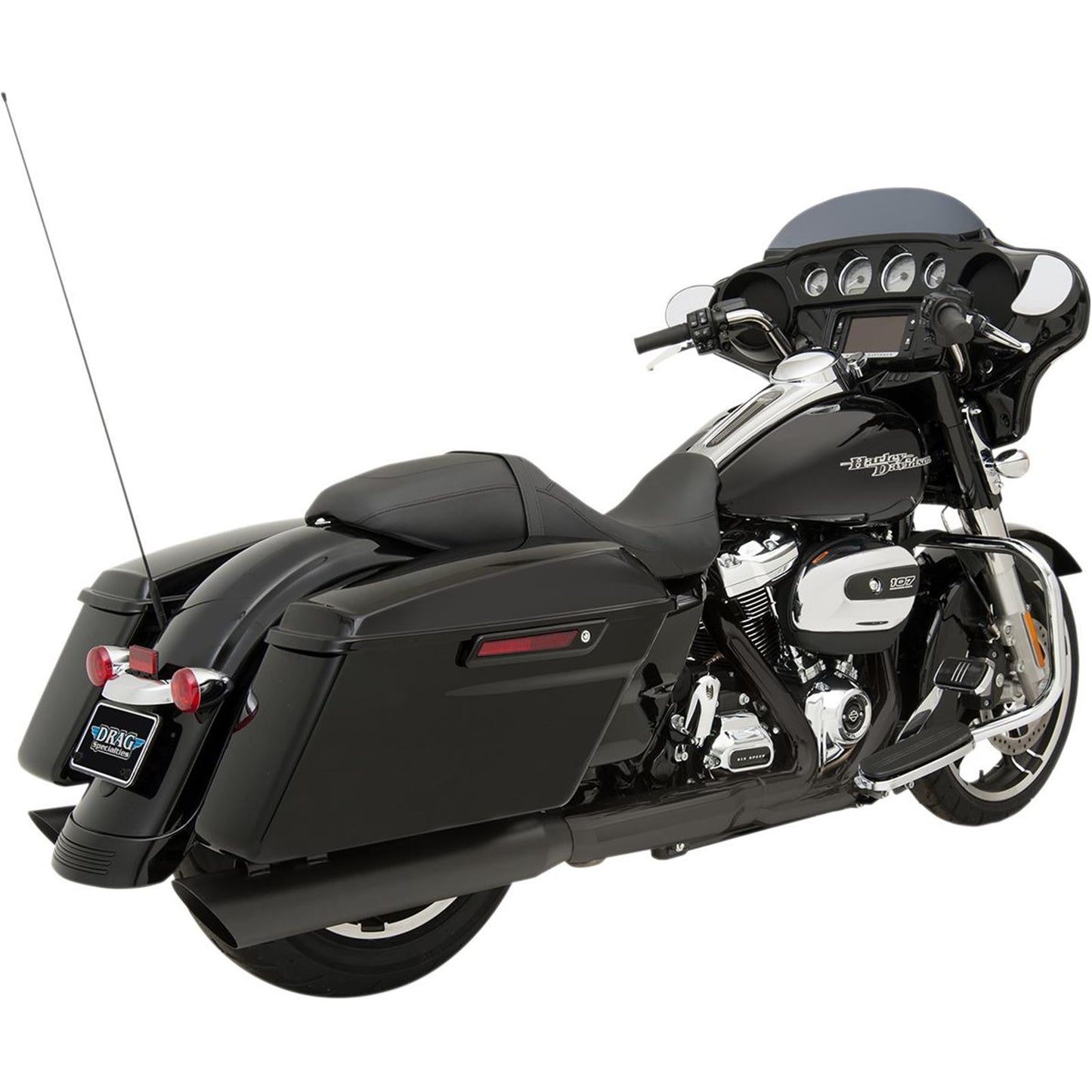 Drag Specialties Slashdown Slip-On Mufflers - Black - 3.5" - FL '17-'19 1801-1186_255334