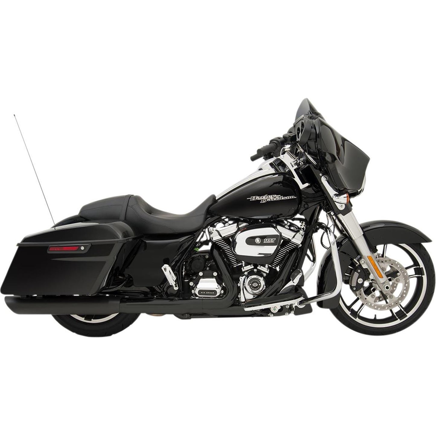 Drag Specialties Slashdown Slip-On Mufflers - Black - 3.5" - FL '17-'19 1801-1186_255335