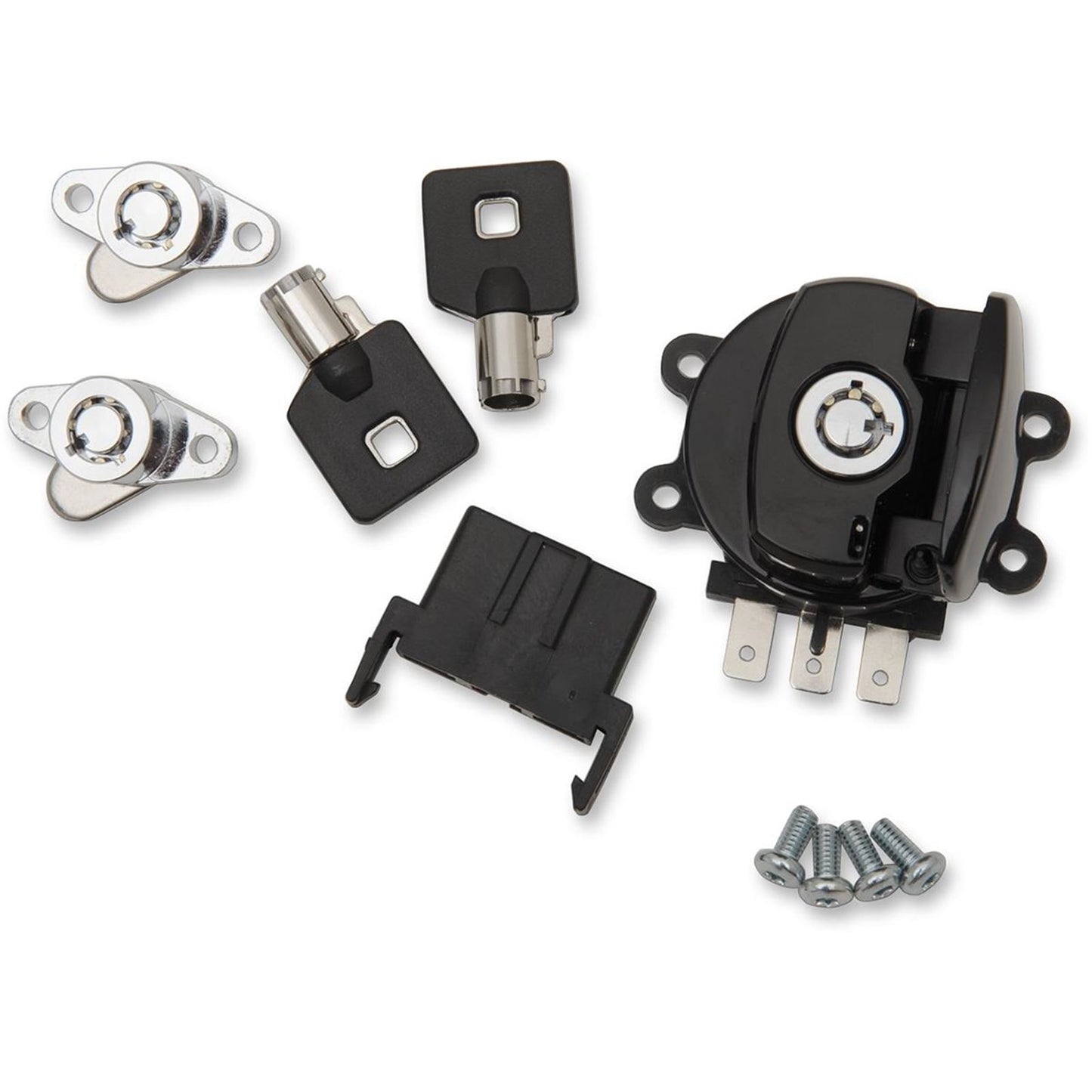 Drag Specialties Side Hinge Ignition Switch with Saddlebag Lock - Gloss Black 2106-0408_255338