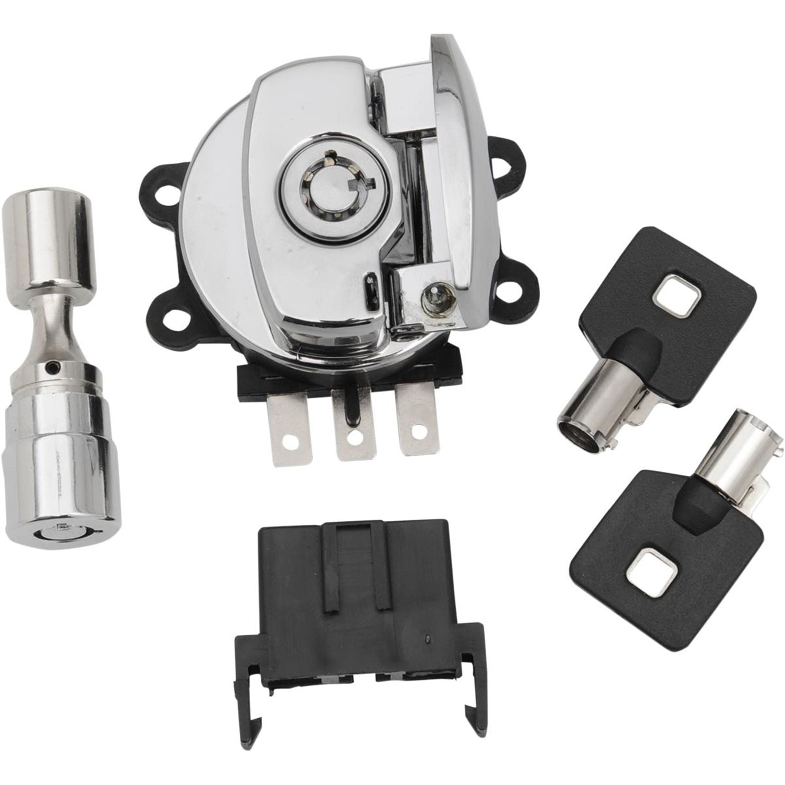 Drag Specialties Side Hinge Ignition Switch with Fork Lock - Chrome 2106-0252_255355