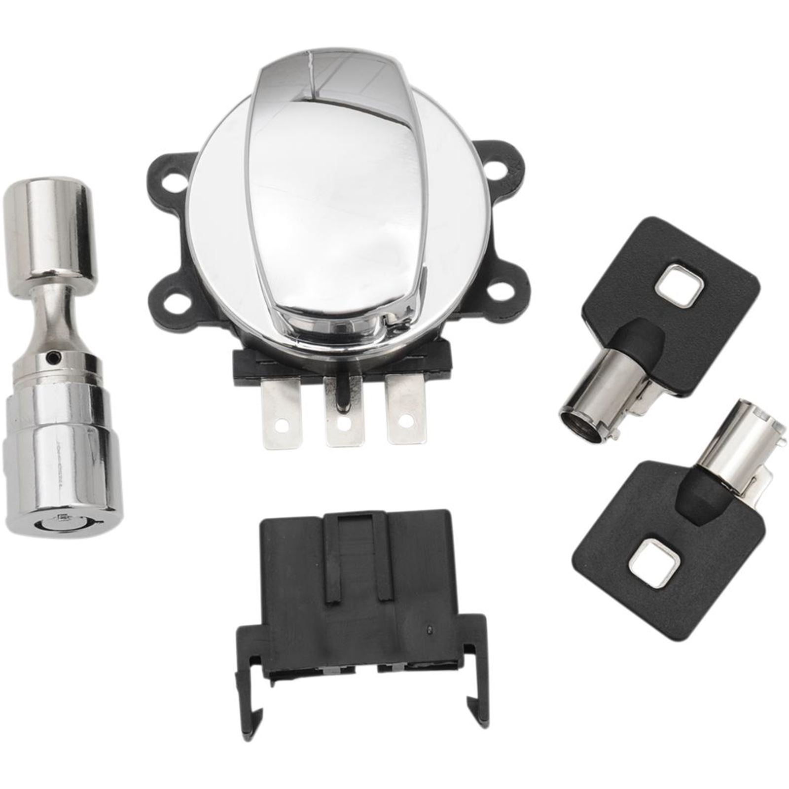 Drag Specialties Side Hinge Ignition Switch with Fork Lock - Chrome 2106-0252_255356