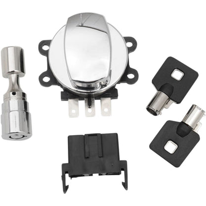 Drag Specialties Side Hinge Ignition Switch with Fork Lock - Chrome 2106-0252_255356