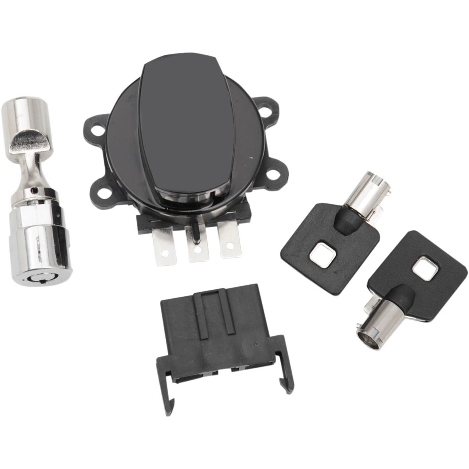 Drag Specialties Side Hinge Ignition Switch with Fork Lock - Gloss Black 2106-0253_255357
