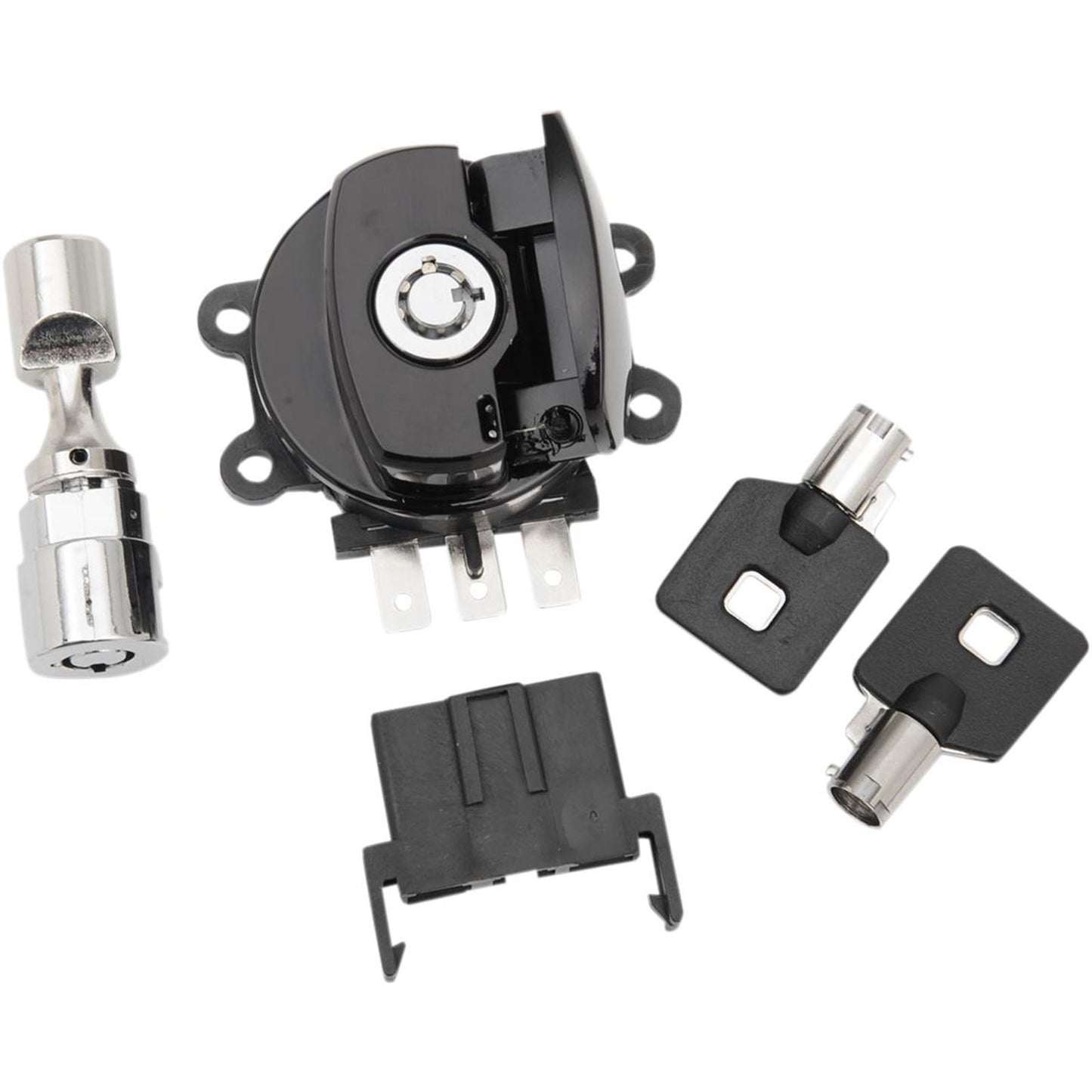 Drag Specialties Side Hinge Ignition Switch with Fork Lock - Gloss Black 2106-0253_255358