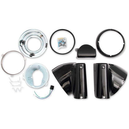 Drag Specialties 7" Nacelle Headlight Kit - Black 2001-1482_255494